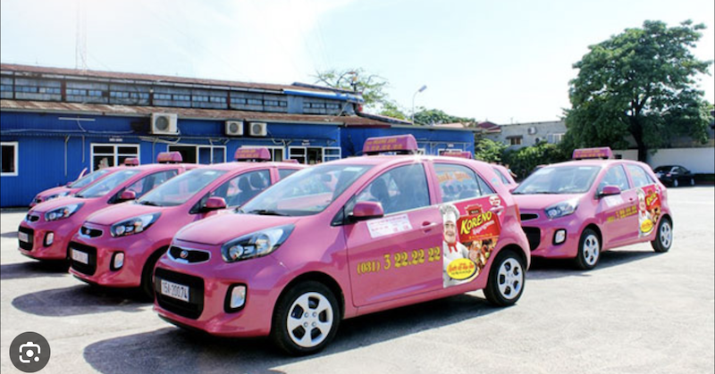 Quảng cáo trên taxi Hoàng Anh