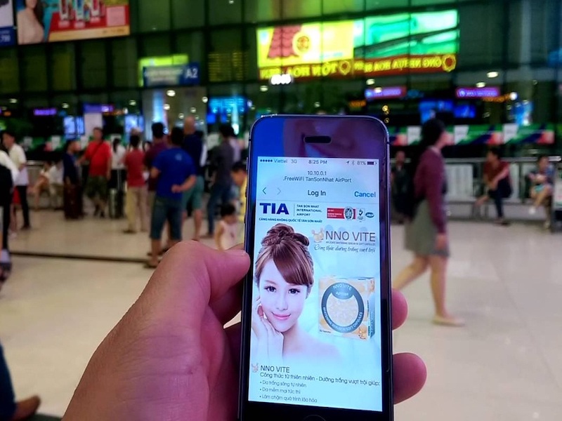 Quảng cáo wifi marketing tại sân bay
